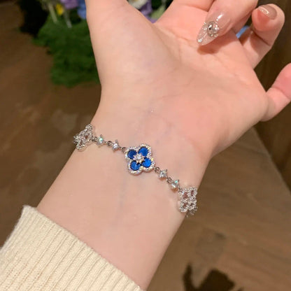 [OAK JURI]CLOVER 5 MOTIF PINK BLUE RED WHITE BRACELET
