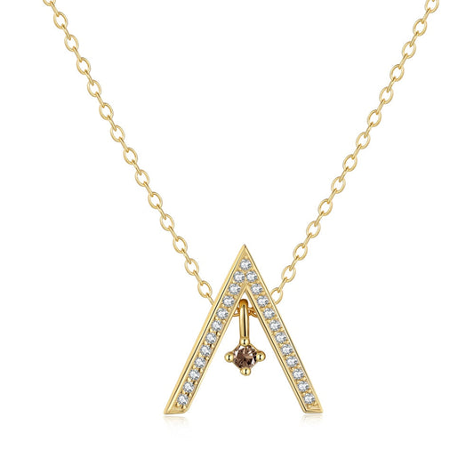 [OAK JURI]Sparkling "A" Shape Necklace