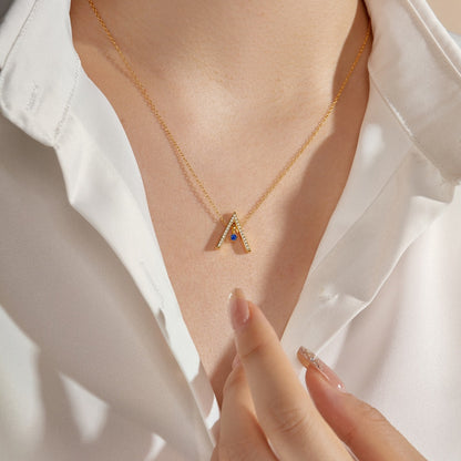 [OAK JURI]Sparkling "A" Shape Necklace