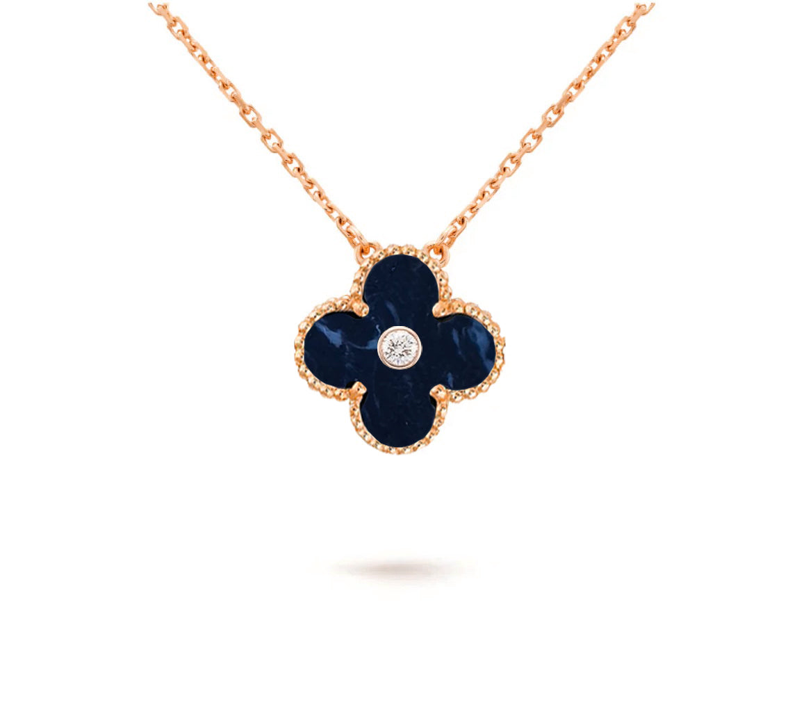[OAK JURI]CLOVER 15MM DIAMOND SINGLE FLOWER NECKLACE COLLECTION