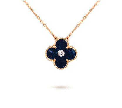 [OAK JURI]CLOVER 15MM DIAMOND SINGLE FLOWER NECKLACE COLLECTION