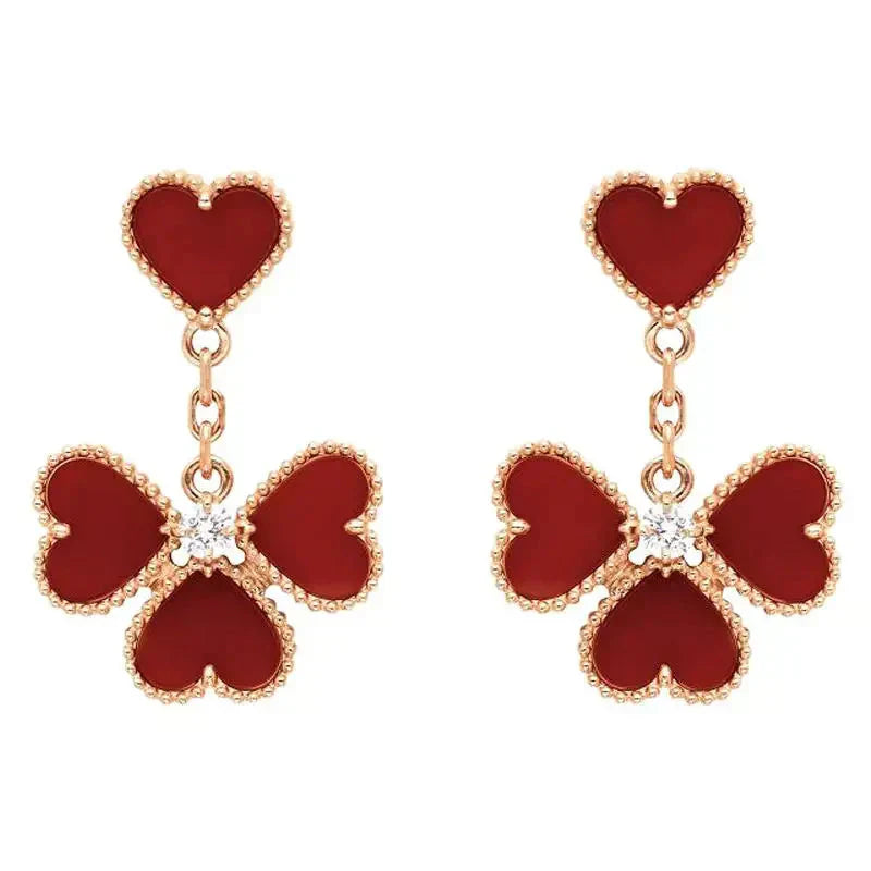 [OAK JURI]SWEET CLOVER CARNELIAN EARRINGS