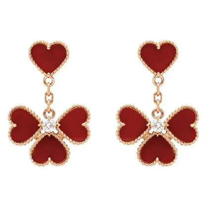 [OAK JURI]SWEET CLOVER CARNELIAN EARRINGS