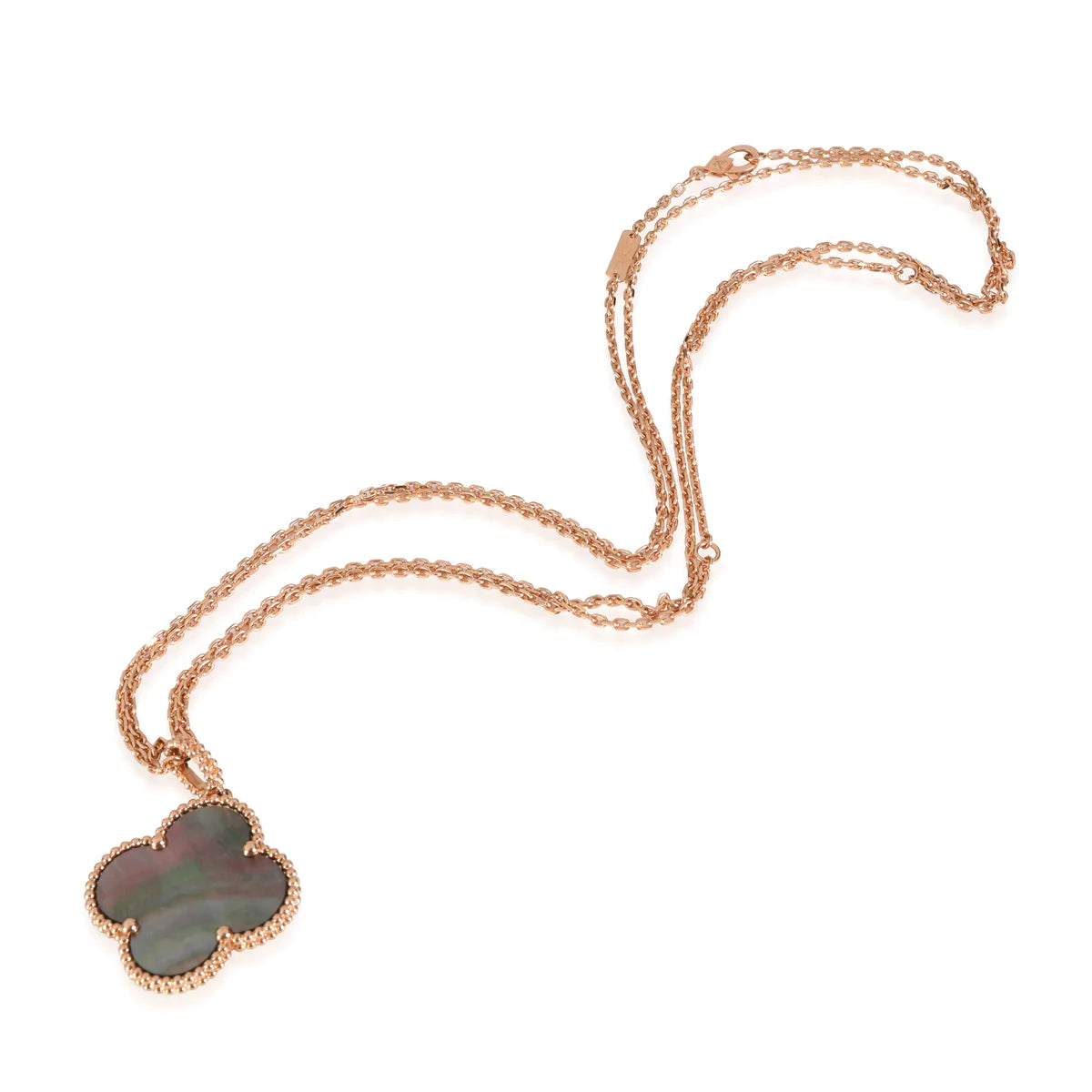 [OAK JURI]CLOVER 25MM GOLD DARK MOP BIG CLOVER NECKLACE