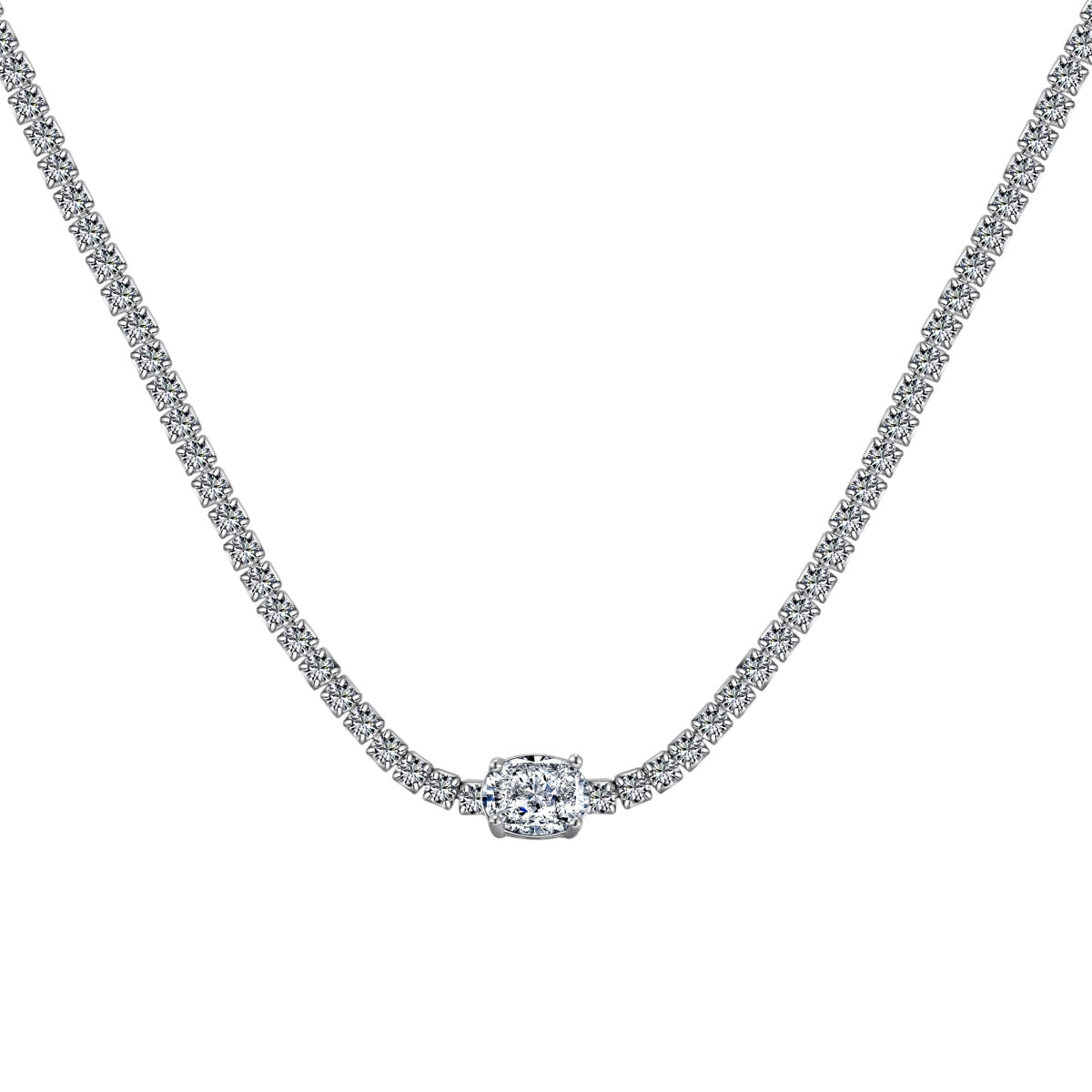 [OAK JURI]1.0 Carat Shining Oval Cut Necklace