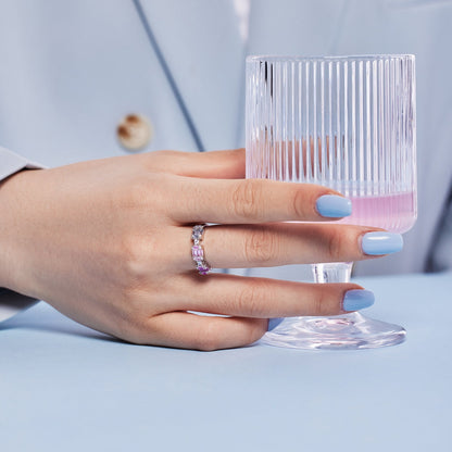 [OAK JURI]Unique Colorful Emerald Cut Party Ring