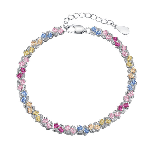[OAK JURI]Ornate Colorful Flower Shape Party Bracelet