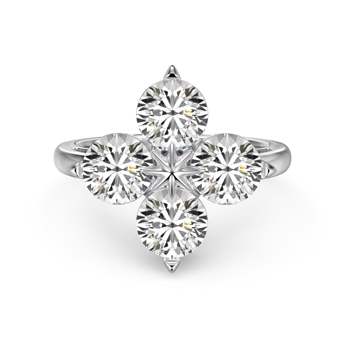 [OAK JURI]Four-Leaf Clover Eight-Pointed Star Ring