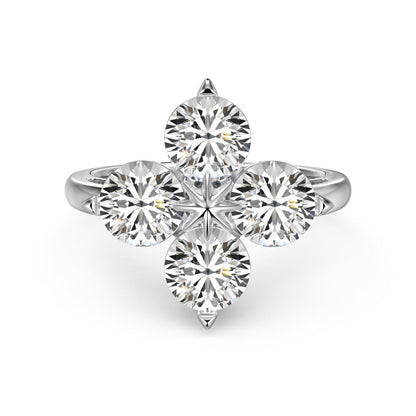 [OAK JURI]Four-Leaf Clover Eight-Pointed Star Ring