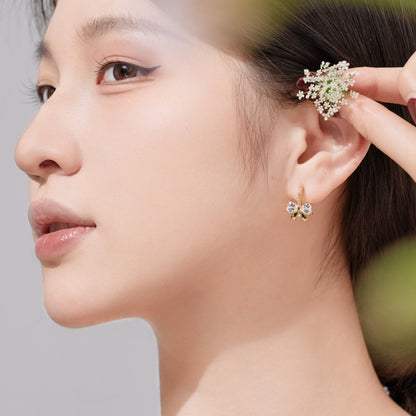 [OAK JURI]Exquisite Earrings With Heart-Shaped Bow Design