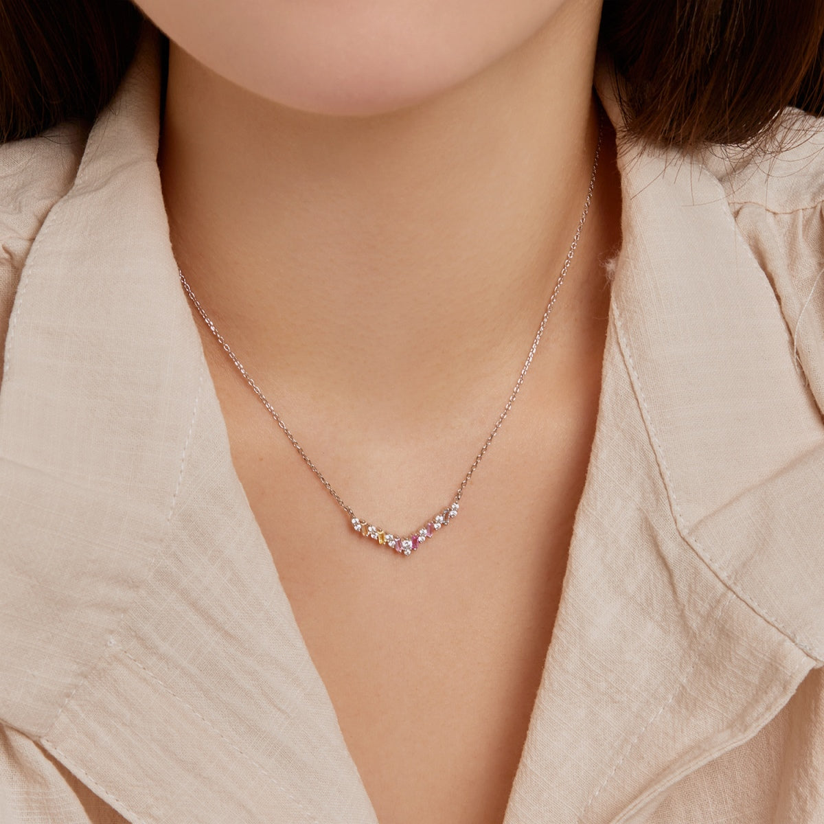[OAK JURI]Dazzling Rainbow Necklace