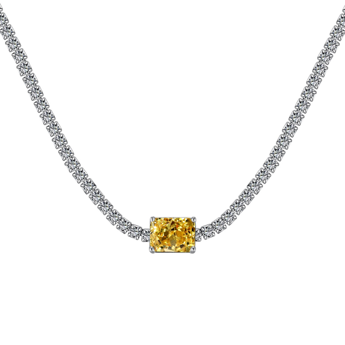 [OAK JURI]2.0 carat Ornate Emerald Cut Necklace