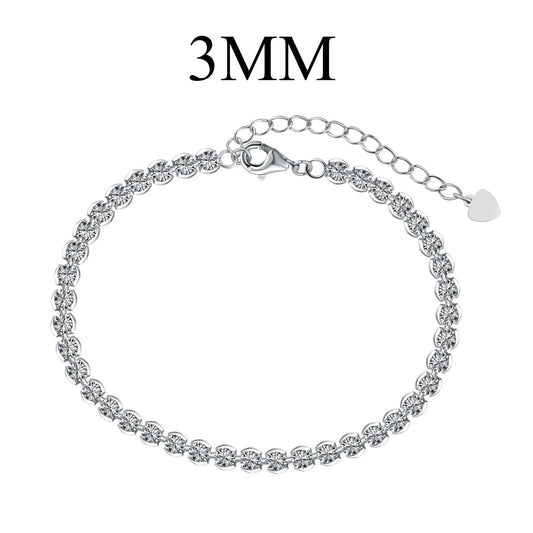 [OAK JURI]Ornate  Sparkling Round Cut Daily Bracelet