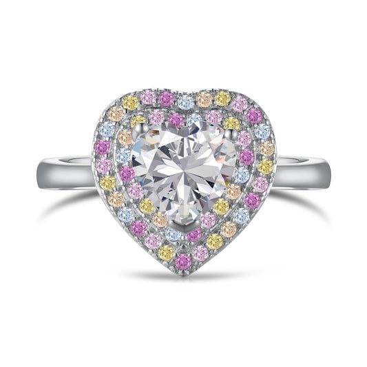 [OAK JURI]Delicate Ebullient Heart Shape Wedding Ring