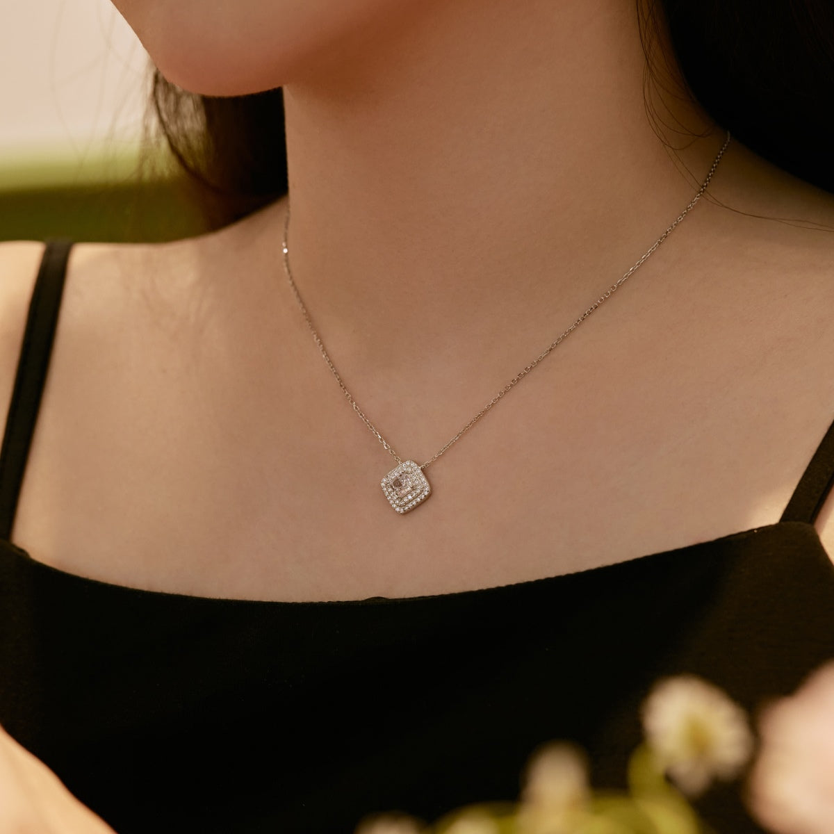 [OAK JURI]Sparkling Asscher Cut Necklace