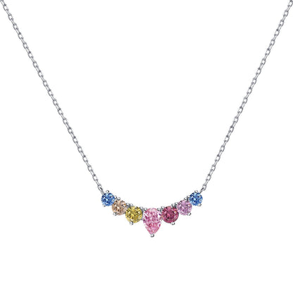 [OAK JURI]Dainty Colorful Heart Necklace