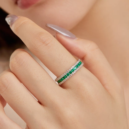 [OAK JURI]Delicate Colorful Round Cut Daily Ring