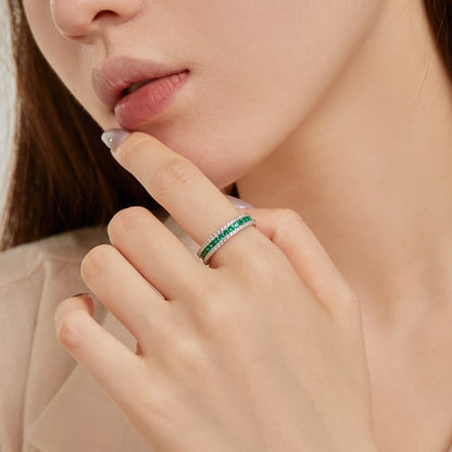 [OAK JURI]Delicate Colorful Round Cut Daily Ring