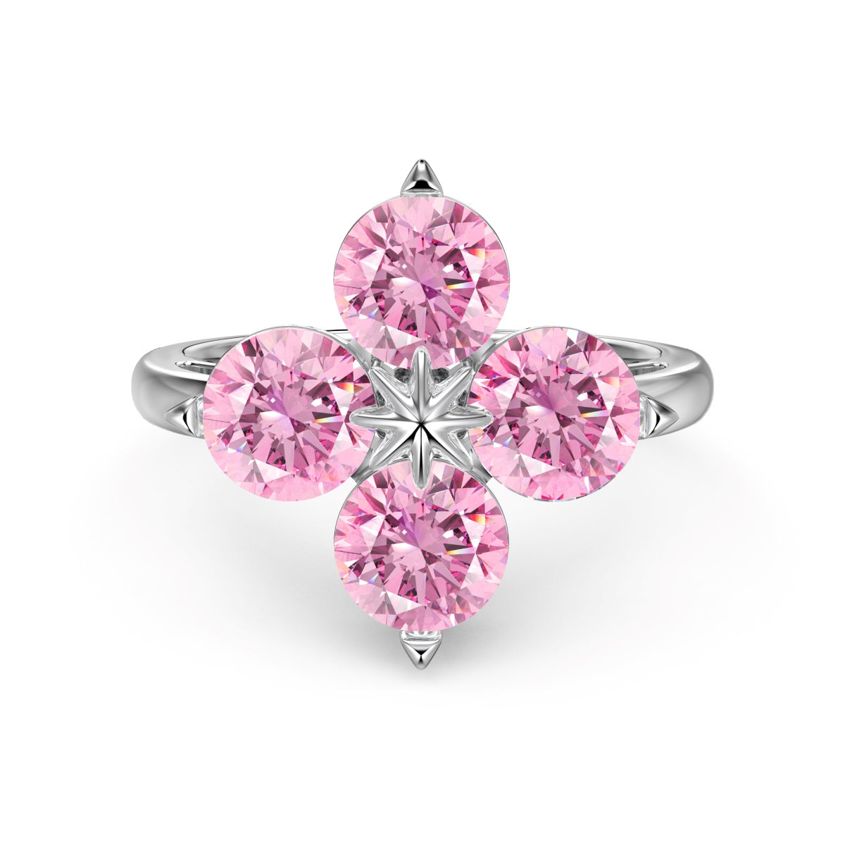 [OAK JURI]Four-Leaf Clover Eight-Pointed Star Ring