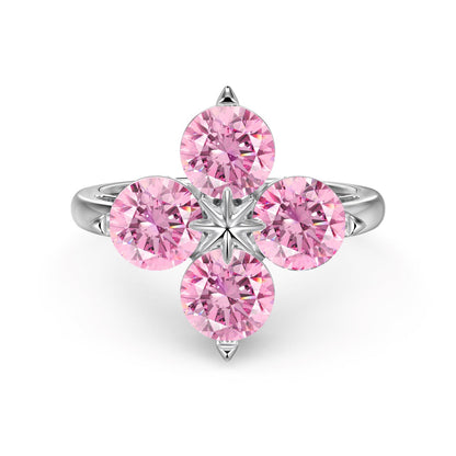 [OAK JURI]Four-Leaf Clover Eight-Pointed Star Ring