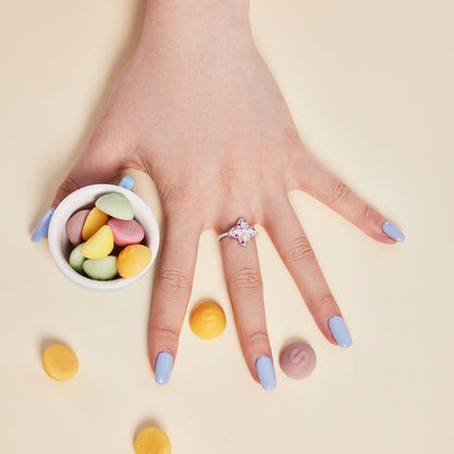 [OAK JURI]Luxurious Colorful Flower Shape Banquet Ring