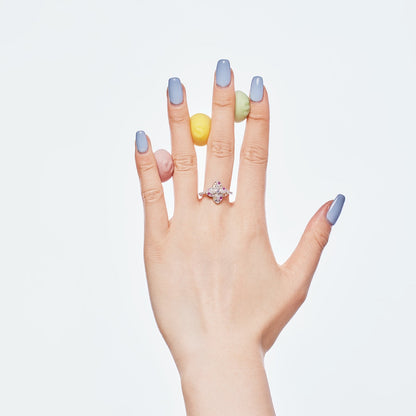 [OAK JURI]Luxurious Colorful Flower Shape Banquet Ring