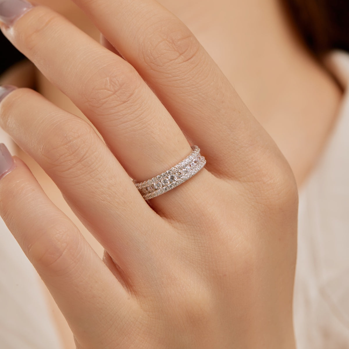 [OAK JURI]Delicate Colorful Round Cut Daily Ring