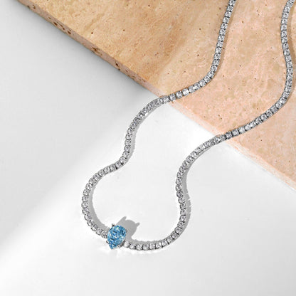 [OAK JURI]1.0 carat Unique Pear Cut Tennis Necklace