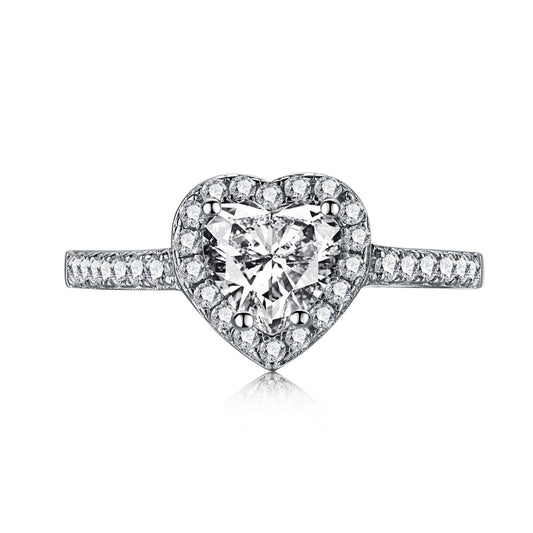 [OAK JURI]Eternity Splashy Romantic Heart Shape Lover Ring