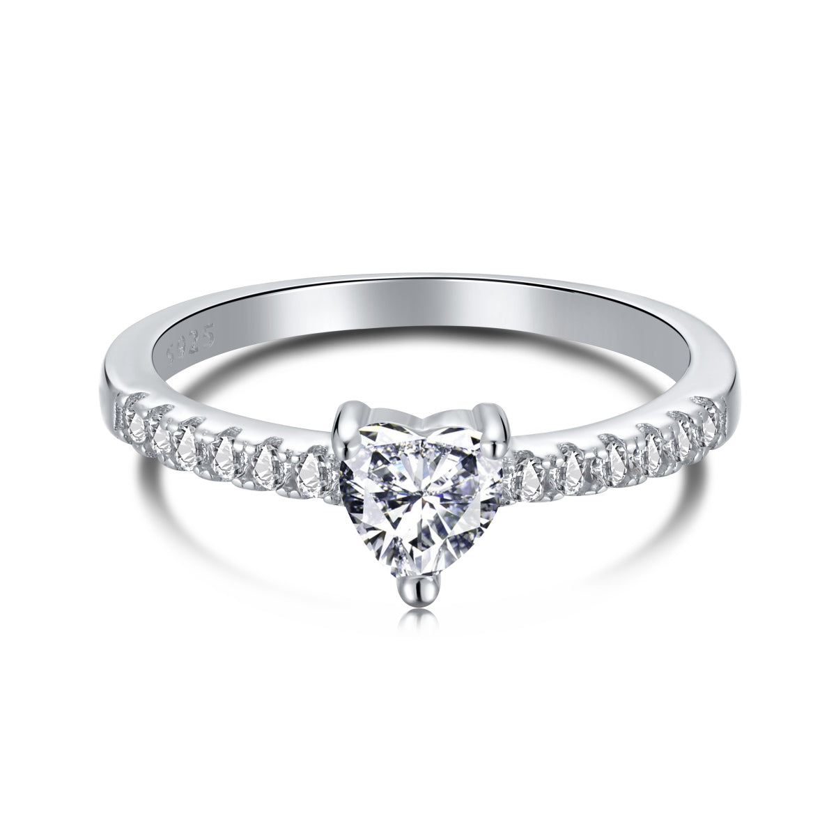 [OAK JURI]0.5 Carat CaratEternity Charming Heart Shape Lover Ring