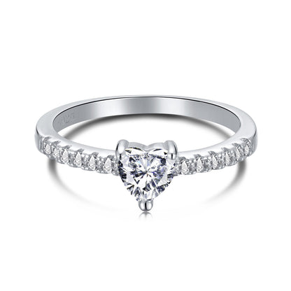 [OAK JURI]0.5 Carat CaratEternity Charming Heart Shape Lover Ring