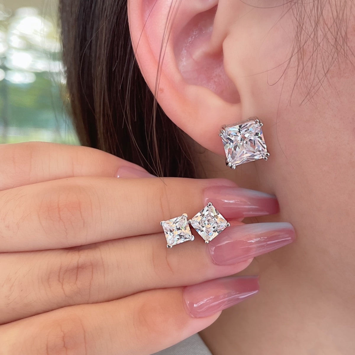 [OAK JURI]Delicate Square Shape Earrings