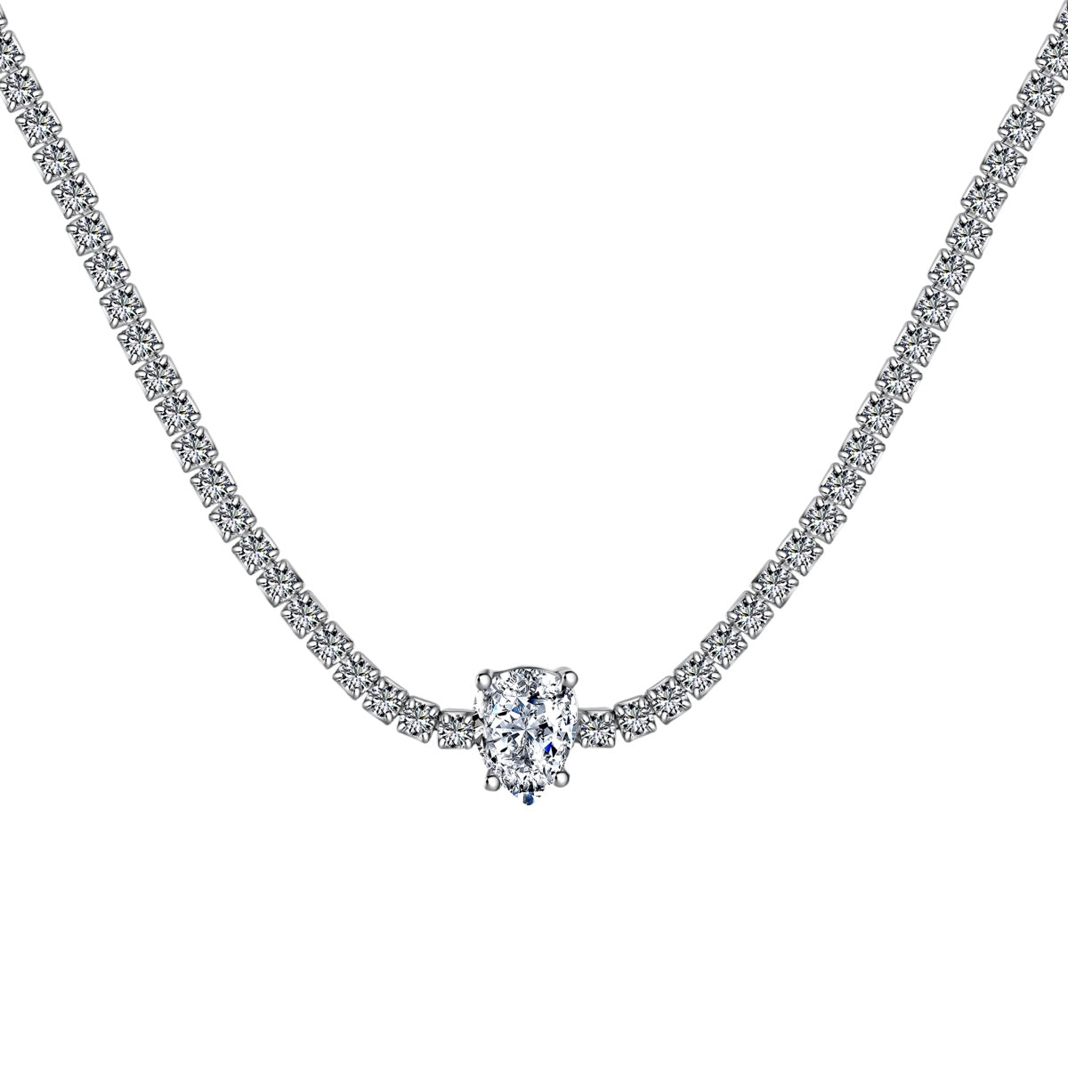 [OAK JURI]1.0 carat Unique Pear Cut Tennis Necklace