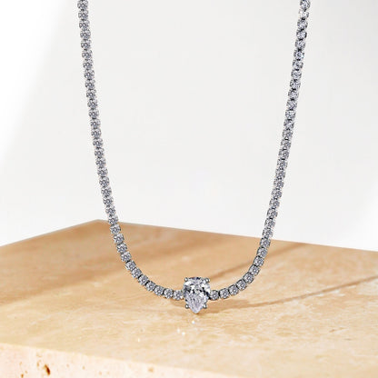 [OAK JURI]1.0 carat Unique Pear Cut Tennis Necklace