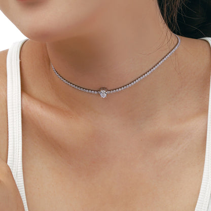 [OAK JURI]1.0 carat Unique Pear Cut Tennis Necklace