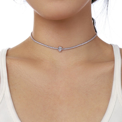 [OAK JURI]1.0 carat Unique Pear Cut Tennis Necklace