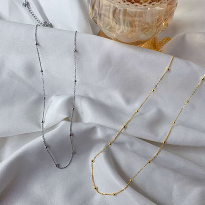 [OAK JURI]Small Bead Clavicle Chain Simple Necklace