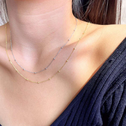 [OAK JURI]Small Bead Clavicle Chain Simple Necklace