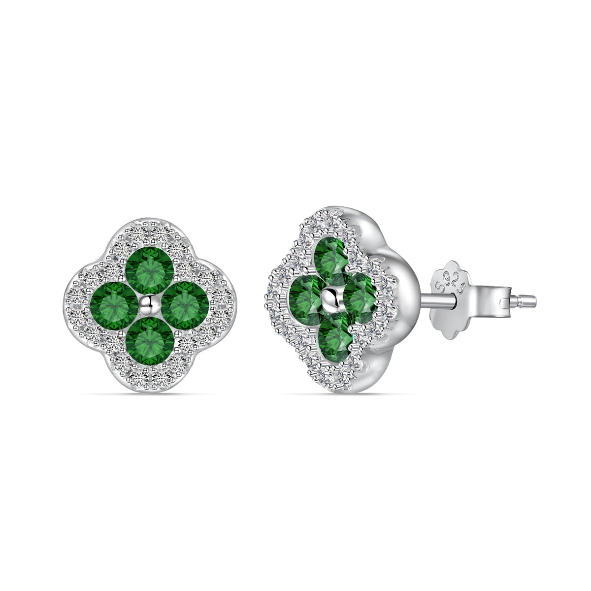 [OAK JURI]Four-Leaf Clover Flower Shaped Earrings