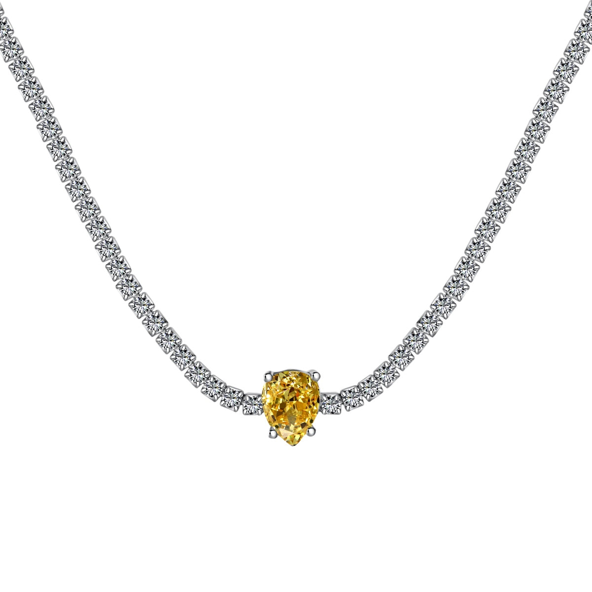 [OAK JURI]1.0 carat Unique Pear Cut Tennis Necklace