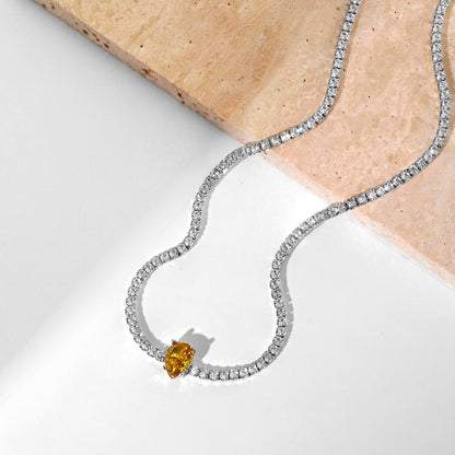 [OAK JURI]1.0 carat Unique Pear Cut Tennis Necklace