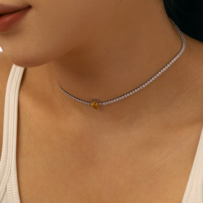 [OAK JURI]1.0 carat Unique Pear Cut Tennis Necklace