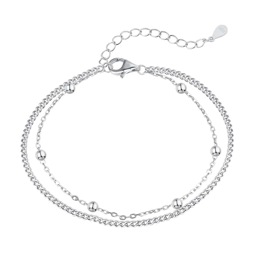 [OAK JURI]Delicate Bead Double Layer Bracelet