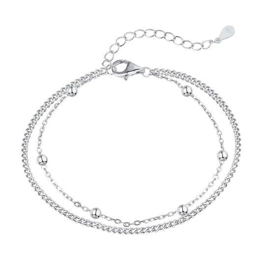 [OAK JURI]Delicate Bead Double Layer Bracelet