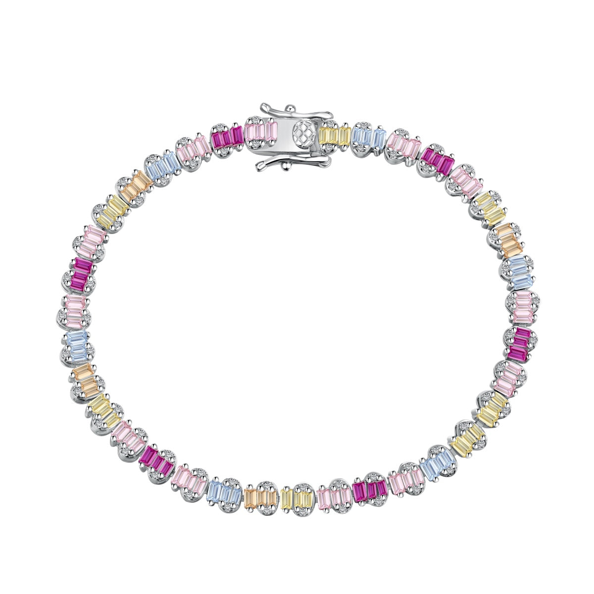 [OAK JURI]Delicate Colorful Emerald Cut Party Bracelet