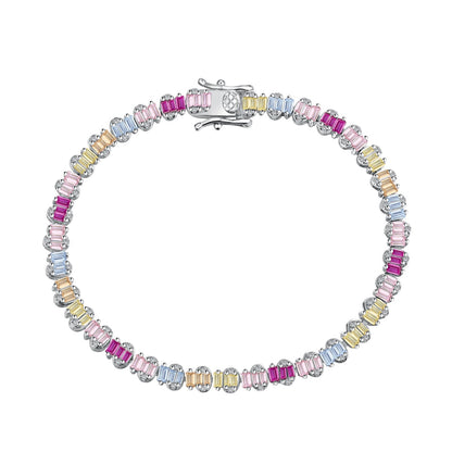 [OAK JURI]Delicate Colorful Emerald Cut Party Bracelet