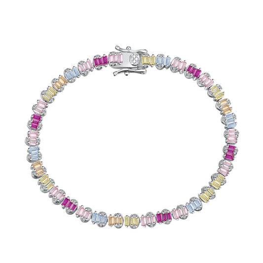 [OAK JURI]Delicate Colorful Emerald Cut Party Bracelet