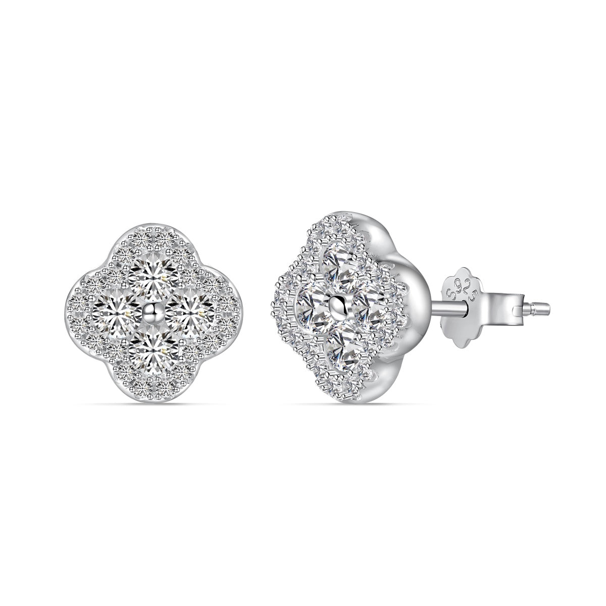 [OAK JURI]Four-Leaf Clover Flower Shaped Earrings