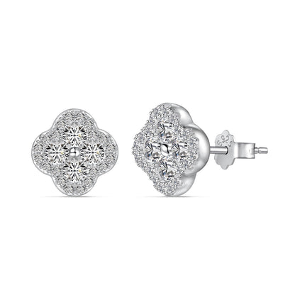 [OAK JURI]Four-Leaf Clover Flower Shaped Earrings