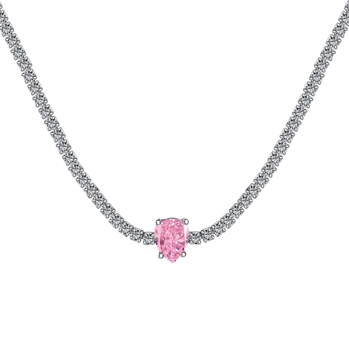 [OAK JURI]1.0 carat Unique Pear Cut Tennis Necklace
